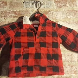 Red, Back fleeced lined infant Sweater